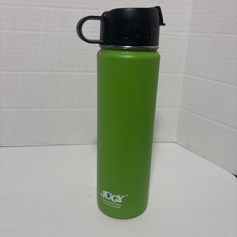 Jugy Insulated Stainless Water Bottle 21 oz EUC Neon Green